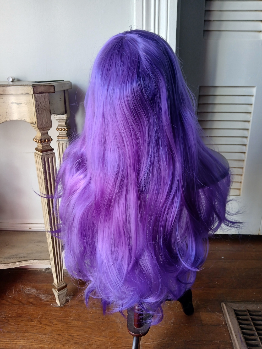 Long Wavy Purple Women's Wig - Unbranded